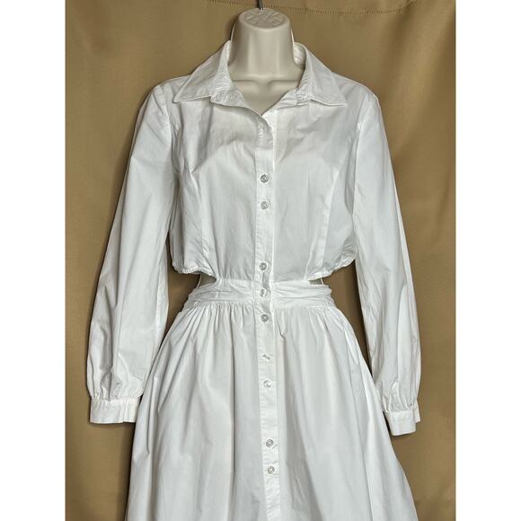 Toccin NY White Cutout Shirt Dress 6 - Picture 7 of 9